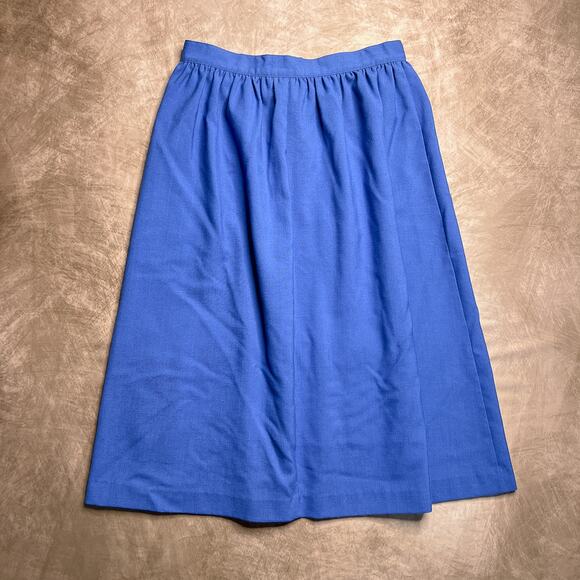 Vintage 70s Limited Edition by Ship'N Shore Blue Button Up Skirt A Line Maxi - Picture 2 of 6